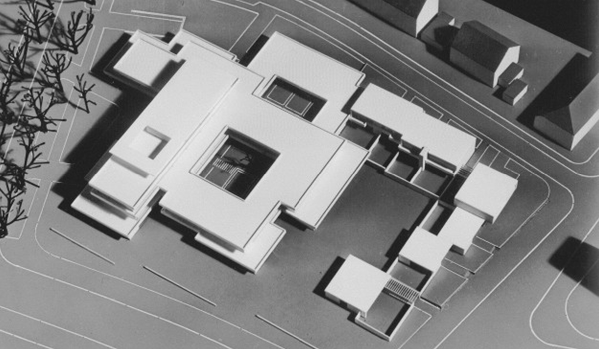 Model of the foundation building in Hanover from above