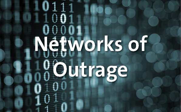 Nullen und Einsen und der Titel des Projektes Networks of Outrage